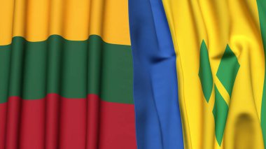 LITHUANIA VE SAINT VINCENT Bayrakları