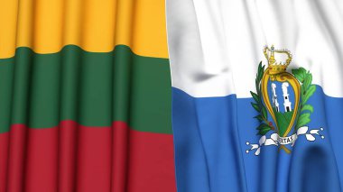 LITHUANIA VE SAN MARINO Bayrakları