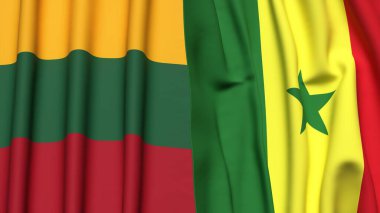 LITHUANIA VE SENEGAL Bayrakları