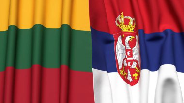 LITHUANIA ve SERBİA Bayrakları