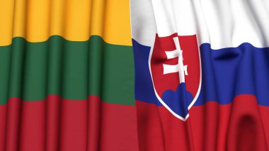 LITHUANIA ve SLOVAKIA Bayrakları