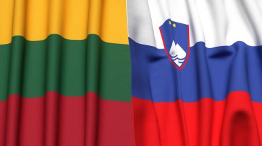LITHUANIA ve SLOVENIA Bayrakları