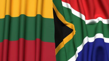 LITHUANIA VE Güney Afrika Bayrakları