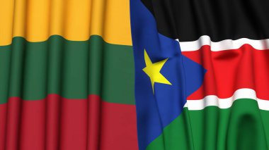 LITHUANIA VE Güney Sudan Bayrakları