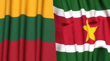 LITHUANIA ve SURINAME Bayrakları