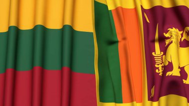 LITHUANIA ve SRI LANKA Bayrakları