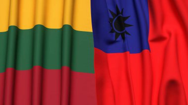 Litvanya ve Tayvan Bayrakları