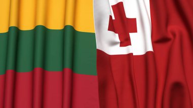 LITHUANIA ve TONGA Bayrakları