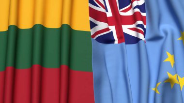LITHUANIA ve TUVALU Bayrakları