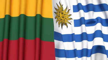 LITHUANIA ve Uruguay Bayrakları