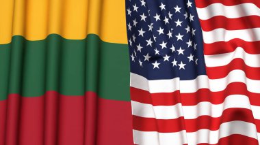 LITHUANIA ve ABD Bayrakları