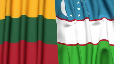LITHUANIA ve UZBEKISTAN Bayrakları