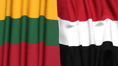 LITHUANIA VE YEMEN Bayrakları