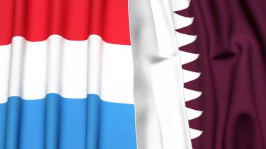 LUXEMBOURG ve Katar Bayrakları