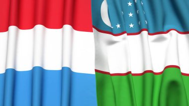 LUXEMBOURG ve UZBEKISTAN Bayrakları