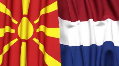 Makedonya ve Hollanda bayrakları