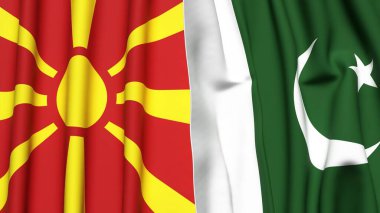 MACEDONIA ve PAKISTAN Bayrakları