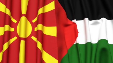 MACEDONIA ve Filistin 4K Bayrakları