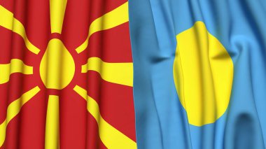 MACEDONIA ve PALAU Bayrakları