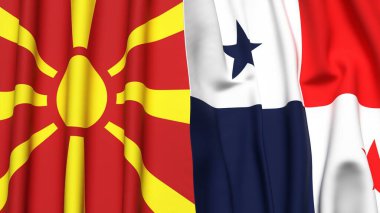 MACEDONIA ve Panama Bayrakları
