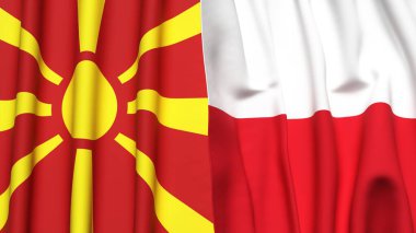 MACEDONYA ve POLAND Bayrakları