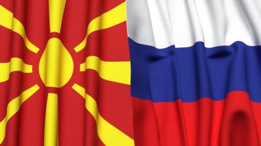 MACEDONIA ve RUSSIA Bayrakları