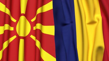 MACEDONIA ve ROMANIA Bayrakları
