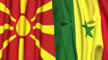 MACEDONIA ve SENEGAL Bayrakları