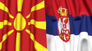 MACEDONIA ve SERBIA Bayrakları