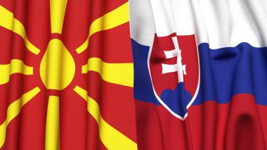 MACEDONIA ve SLOVAKIA Bayrakları