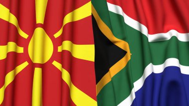 MACEDONIA VE Güney Afrika Bayrakları