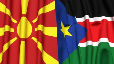 MACEDONYA VE GÜNEY SUDAN Bayrakları