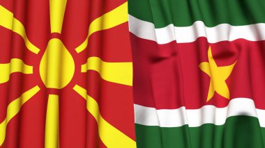 MACEDONIA ve SURINAME Bayrakları