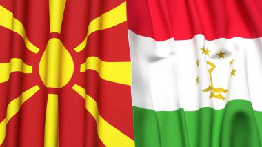 MACEDONIA ve TAJIKISTAN Bayrakları