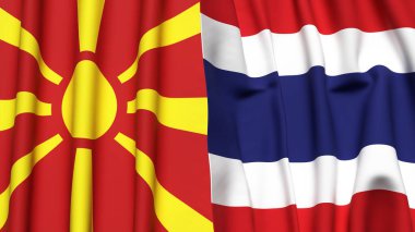MACEDONYA ve THAILAND Bayrakları