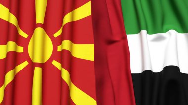 MACEDONIA ve BAE Bayrakları