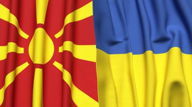 MACEDONIA ve UKRAINE Bayrakları
