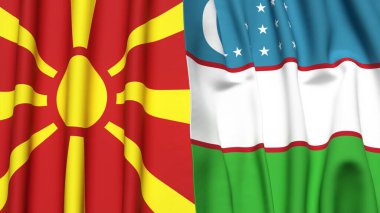 MACEDONIA ve UZBEKISTAN Bayrakları