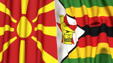 MACEDONIA ve ZIMBABWE Bayrakları