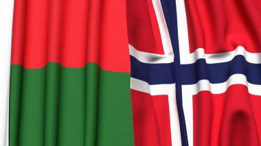 MADAGASCAR ve NORway Bayrakları