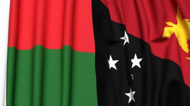 MADAGASCAR VE PAPUA YENİ GUINEA Bayrakları