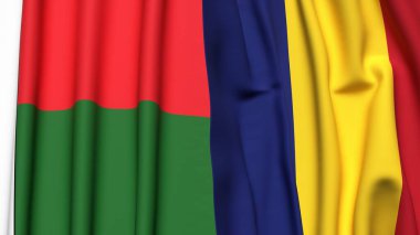 MADAGASCAR ve ROMANIA Bayrakları