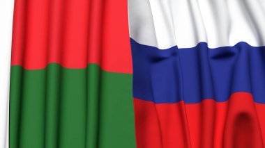 MADAGASCAR ve RUSSIA Bayrakları
