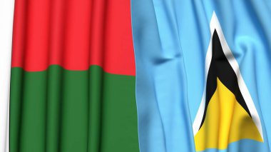 MADAGASCAR Bayrakları ve Aziz LUCIA
