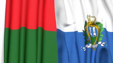 MADAGASCAR ve SAN MARINO Bayrakları