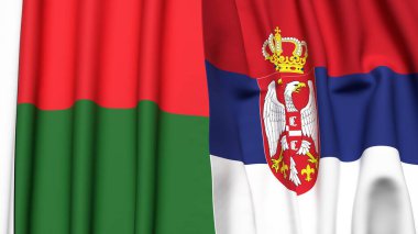 MADAGASCAR ve SERBIA Bayrakları