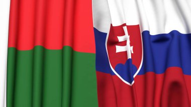 MADAGASCAR ve SLOVAKIA Bayrakları