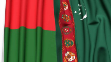 MADAGASCAR ve Türkmenistan Bayrakları