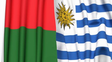 MADAGASCAR ve Uruguay Bayrakları