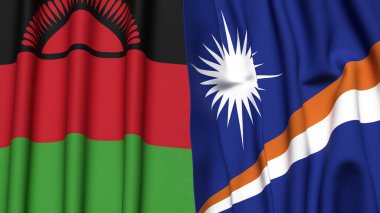 MALAWI VE MARSHALL Adaları Bayrakları